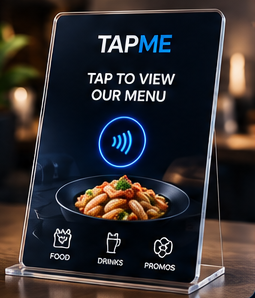 TAPME digital menu NFC display example